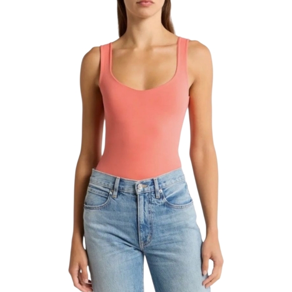 Free People Clean Lines Bodysuit In Emberglow - Picture 1 of 9